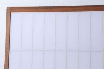  和製アンティーク　腰板黒柿材!デザインガラス入りの古い雪見障子戸2枚セット(2)(引き戸、擦り上げ障子戸、擦上障子戸)