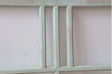 アンティーク　ミントグリーンペイントのガラス戸2枚セット(窓)(1)