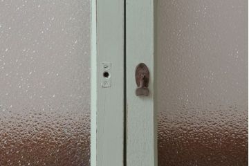 アンティーク　ダイヤガラス入り!ミントグリーンペイントのガラス戸2枚セット(窓)(1)