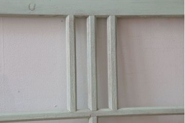 アンティーク　ミントグリーンペイントのガラス戸2枚セット(窓)(2)