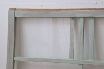 アンティーク　ミントグリーンペイントのガラス戸2枚セット(窓)(2)