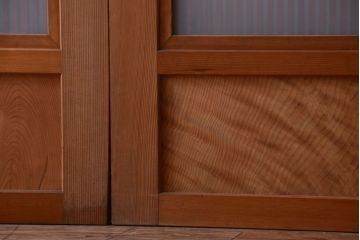 和製アンティーク　裏すりガラス入り!木味が美しい格子戸3枚セット