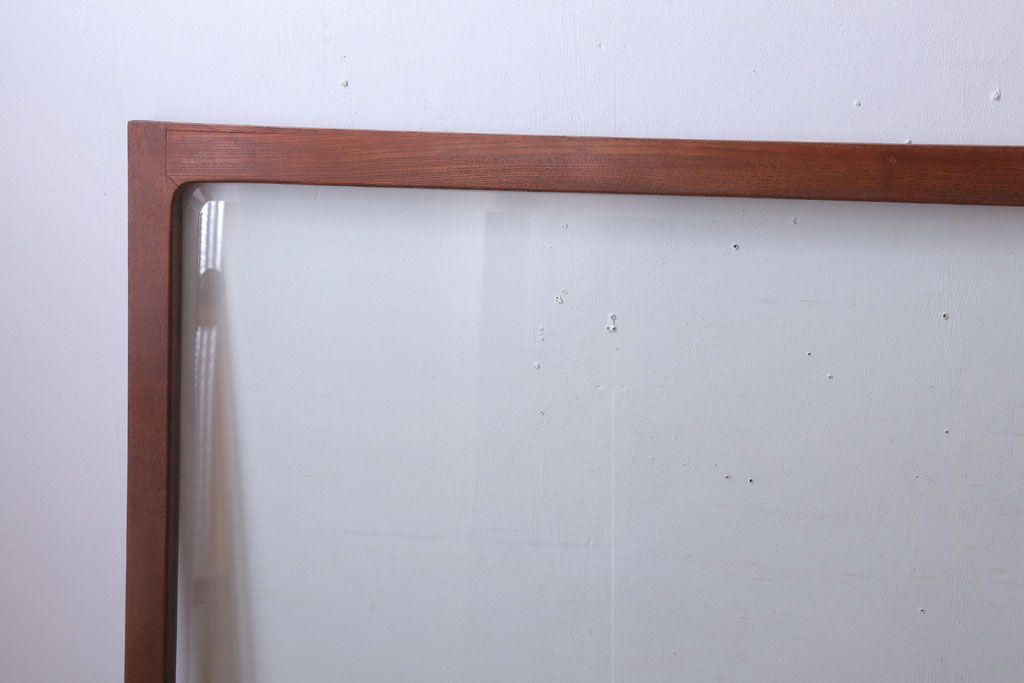 和製アンティーク　総欅材!面取りガラスの引き戸2枚セット(窓)