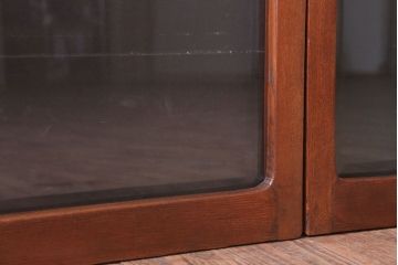 和製アンティーク　総欅材!面取りガラスの引き戸2枚セット(窓)