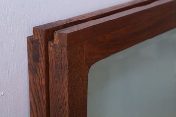 和製アンティーク　総欅材!面取りガラスの引き戸2枚セット(窓)