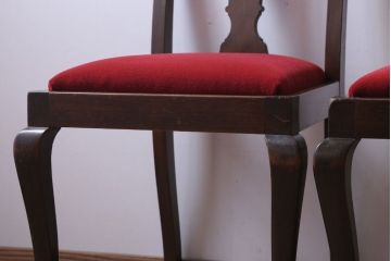 アンティーク家具　イギリスアンティーク　古いバーチ材のチェア2脚セット(ダイニングチェア)(1)