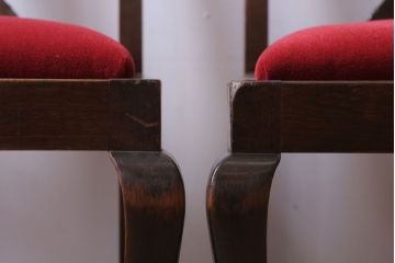 アンティーク家具　イギリスアンティーク　古いバーチ材のチェア2脚セット(ダイニングチェア)(1)