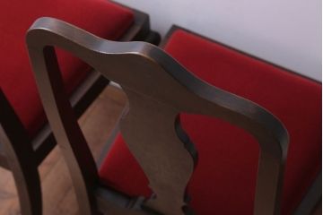 アンティーク家具　イギリスアンティーク　古いバーチ材のチェア2脚セット(ダイニングチェア)(1)