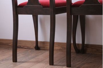 アンティーク家具　イギリスアンティーク　古いバーチ材のチェア2脚セット(ダイニングチェア)(1)