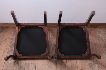アンティーク家具　イギリスアンティーク　古いバーチ材のチェア2脚セット(ダイニングチェア)(1)