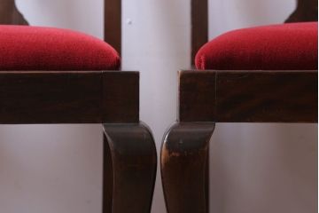 アンティーク家具　イギリスアンティーク　古いバーチ材のチェア2脚セット(ダイニングチェア)(2)