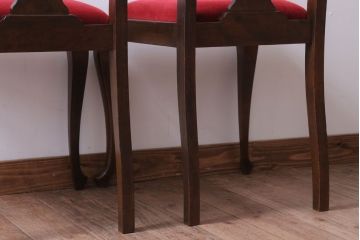 アンティーク家具　イギリスアンティーク　古いバーチ材のチェア2脚セット(ダイニングチェア)(2)