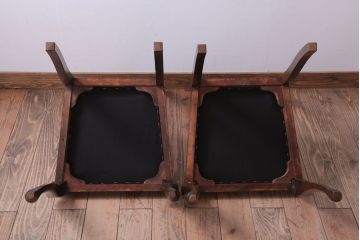 アンティーク家具　イギリスアンティーク　古いバーチ材のチェア2脚セット(ダイニングチェア)(2)