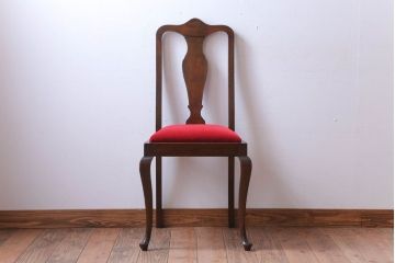 アンティーク家具　イギリスアンティーク　古いバーチ材のチェア(ダイニングチェア)(1)