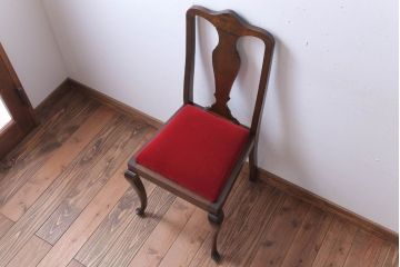 アンティーク家具　イギリスアンティーク　古いバーチ材のチェア(ダイニングチェア)(1)