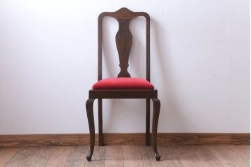 アンティーク家具　イギリスアンティーク　古いバーチ材のチェア(ダイニングチェア)(2)