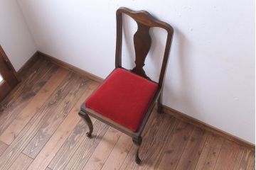 アンティーク家具　イギリスアンティーク　古いバーチ材のチェア(ダイニングチェア)(2)