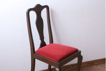 アンティーク家具　イギリスアンティーク　古いバーチ材のチェア(ダイニングチェア)(2)