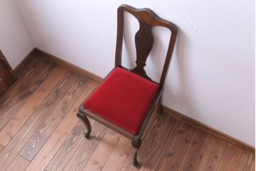 アンティーク家具　イギリスアンティーク　古いバーチ材のチェア(ダイニングチェア)(3)