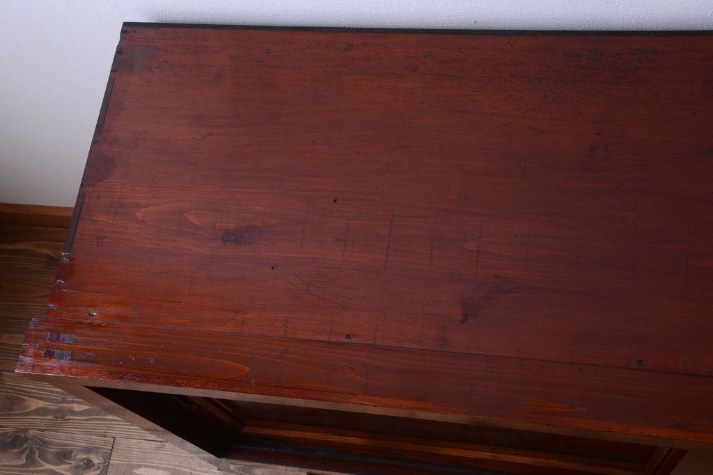 アンティーク家具　古民具・骨董　米沢地方　前面欅玉杢材!時代箪笥サイドボード(水屋箪笥)(1)