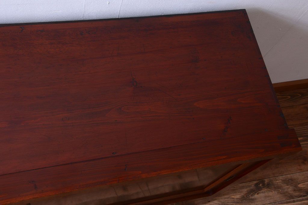 アンティーク家具　古民具・骨董　米沢地方　前面欅玉杢材!時代箪笥サイドボード(水屋箪笥)(1)