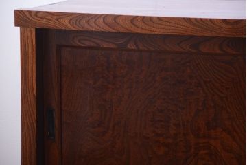 アンティーク家具　古民具・骨董　米沢地方　前面欅玉杢材!時代箪笥サイドボード(水屋箪笥)(1)