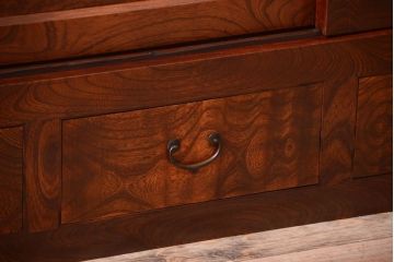 アンティーク家具　古民具・骨董　米沢地方　前面欅玉杢材!時代箪笥サイドボード(水屋箪笥)(1)