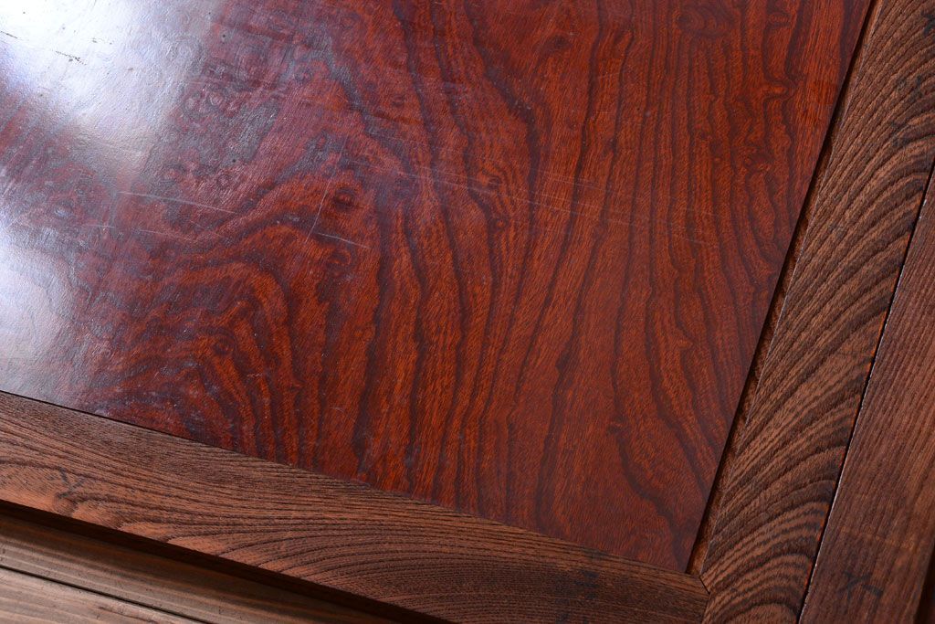 アンティーク家具　古民具・骨董　米沢地方　前面欅玉杢材!時代箪笥サイドボード(水屋箪笥)(1)