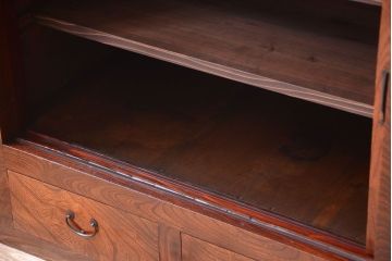 アンティーク家具　古民具・骨董　米沢地方　前面欅玉杢材!時代箪笥サイドボード(水屋箪笥)(1)