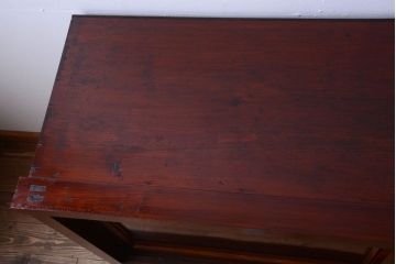 アンティーク家具　五尺　古民具・骨董　米沢地方　前面欅玉杢材!時代箪笥サイドボード(水屋箪笥)(2)