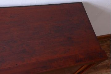 アンティーク家具　五尺　古民具・骨董　米沢地方　前面欅玉杢材!時代箪笥サイドボード(水屋箪笥)(2)