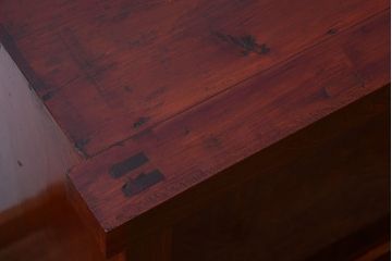 アンティーク家具　五尺　古民具・骨董　米沢地方　前面欅玉杢材!時代箪笥サイドボード(水屋箪笥)(2)