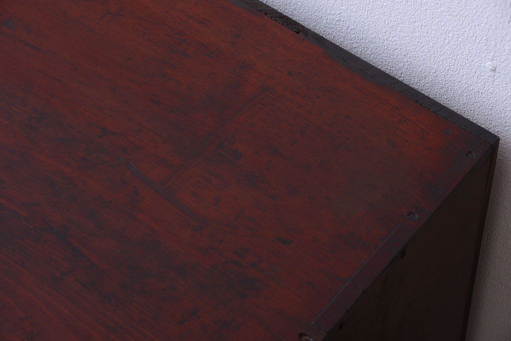 アンティーク家具　五尺　古民具・骨董　米沢地方　前面欅玉杢材!時代箪笥サイドボード(水屋箪笥)(2)
