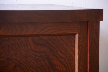 アンティーク家具　五尺　古民具・骨董　米沢地方　前面欅玉杢材!時代箪笥サイドボード(水屋箪笥)(2)