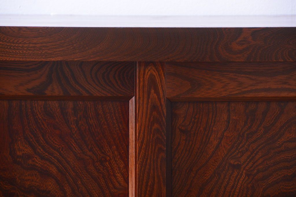 アンティーク家具　五尺　古民具・骨董　米沢地方　前面欅玉杢材!時代箪笥サイドボード(水屋箪笥)(2)