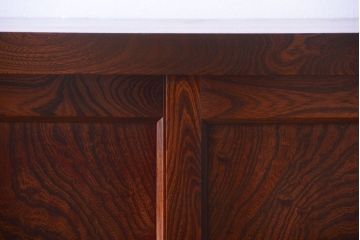 アンティーク家具　五尺　古民具・骨董　米沢地方　前面欅玉杢材!時代箪笥サイドボード(水屋箪笥)(2)
