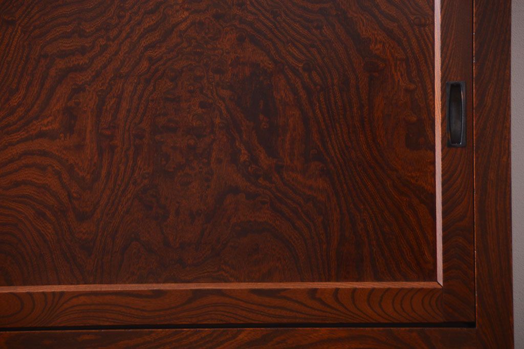 アンティーク家具　五尺　古民具・骨董　米沢地方　前面欅玉杢材!時代箪笥サイドボード(水屋箪笥)(2)