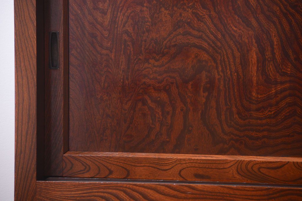 アンティーク家具　五尺　古民具・骨董　米沢地方　前面欅玉杢材!時代箪笥サイドボード(水屋箪笥)(2)