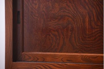 アンティーク家具　五尺　古民具・骨董　米沢地方　前面欅玉杢材!時代箪笥サイドボード(水屋箪笥)(2)