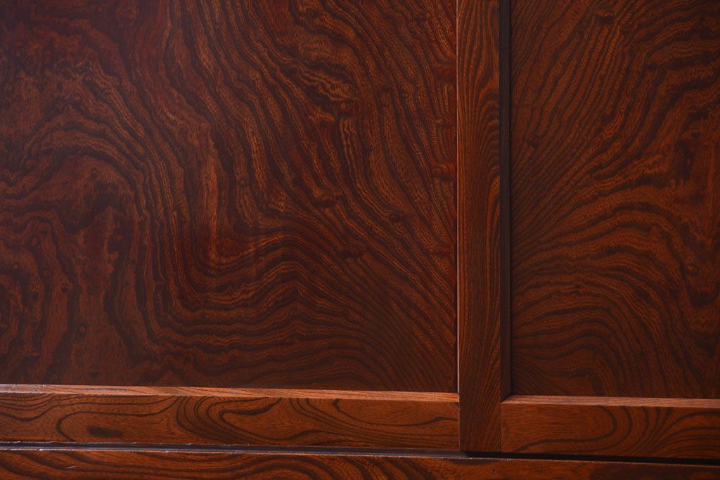 アンティーク家具　五尺　古民具・骨董　米沢地方　前面欅玉杢材!時代箪笥サイドボード(水屋箪笥)(2)