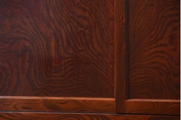 アンティーク家具　五尺　古民具・骨董　米沢地方　前面欅玉杢材!時代箪笥サイドボード(水屋箪笥)(2)