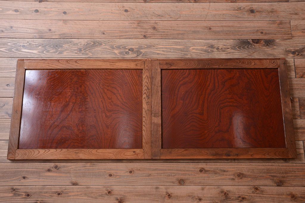 アンティーク家具　五尺　古民具・骨董　米沢地方　前面欅玉杢材!時代箪笥サイドボード(水屋箪笥)(2)