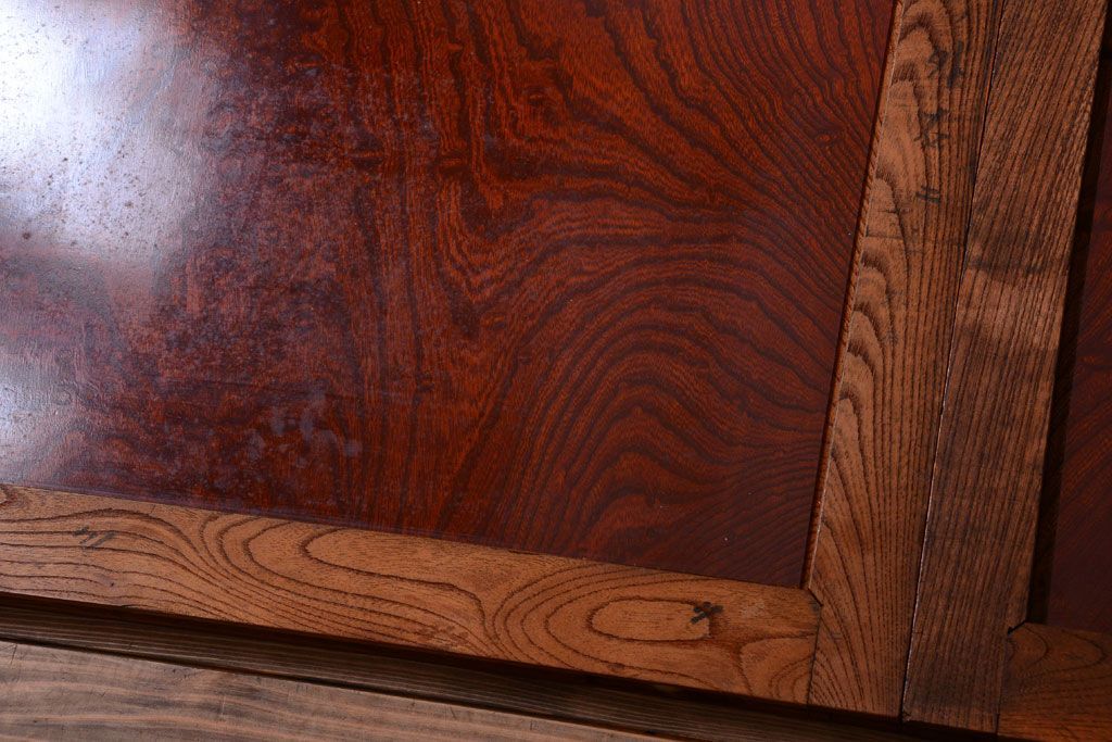 アンティーク家具　五尺　古民具・骨董　米沢地方　前面欅玉杢材!時代箪笥サイドボード(水屋箪笥)(2)