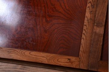 アンティーク家具　五尺　古民具・骨董　米沢地方　前面欅玉杢材!時代箪笥サイドボード(水屋箪笥)(2)