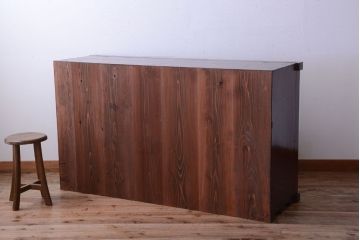 アンティーク家具　五尺　古民具・骨董　米沢地方　前面欅玉杢材!時代箪笥サイドボード(水屋箪笥)(2)