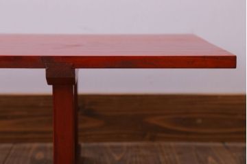アンティーク家具　和製アンティーク　古い木の朱色裁ち板(1)