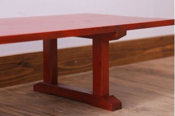 アンティーク家具　和製アンティーク　古い木の朱色裁ち板(1)