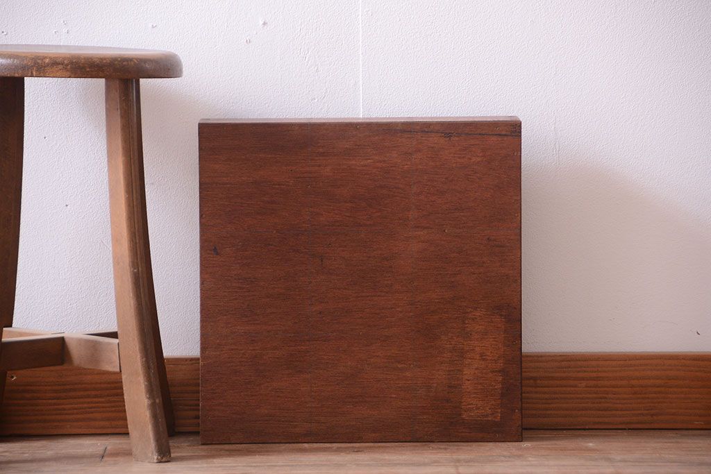 アンティーク家具　和製アンティーク　3×3　古い木製の壁掛けマス目棚(小)(1)