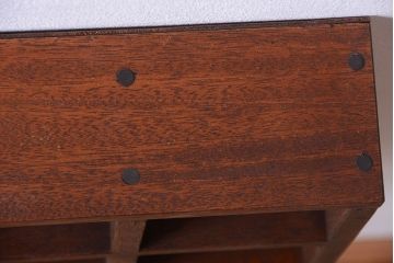 アンティーク家具　和製アンティーク　3×3　古い木製の壁掛けマス目棚(小)(2)