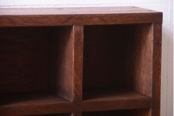 アンティーク家具　和製アンティーク　3×3　古い木製の壁掛けマス目棚(小)(2)